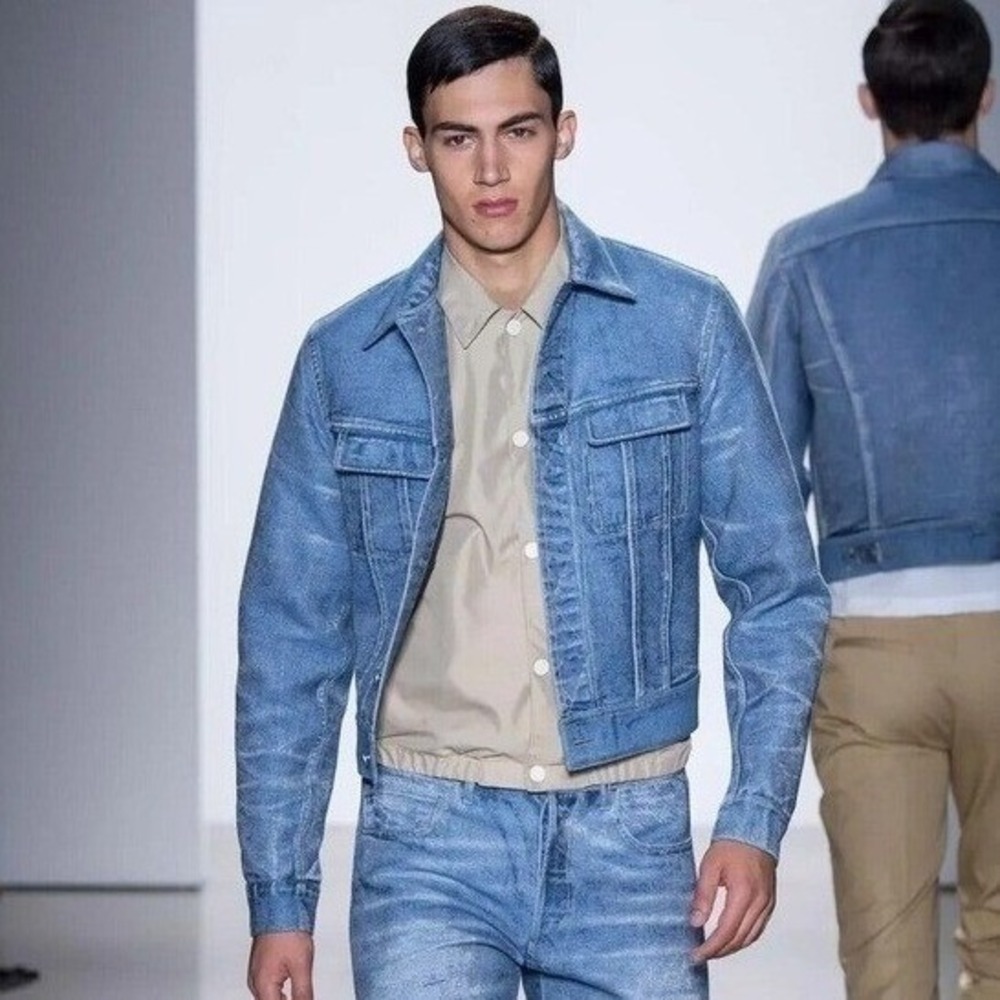 2016 Calvin Klein Collection Made in Italy Jacquard Denim Jacket Men S Zucchelli